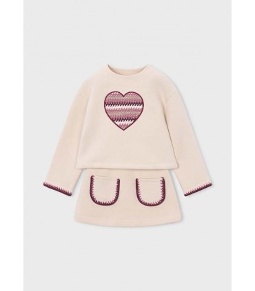 CONJUNTO FALDA Y SUDADERA CORAZON NIÑA