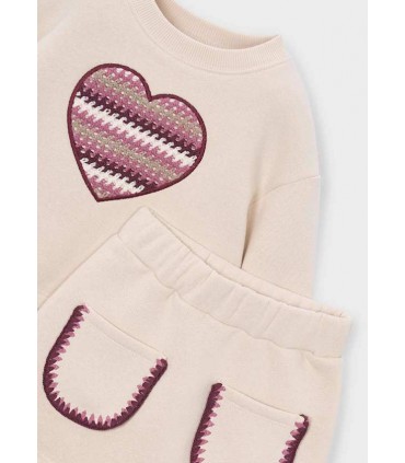 CONJUNTO FALDA Y SUDADERA CORAZON NIÑA