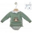 CONJUNTO BEBE NIÑA TRES PIEZAS BUHO EN LA RAMA MARCA YOEDU