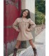 VESTIDO NIÑA MANGA LARGA CUELLO CUADRADO MARCA NEKENIA