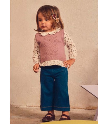 CONJUNTO PANTALON Y BLUSA CON CHALECO BEBE
