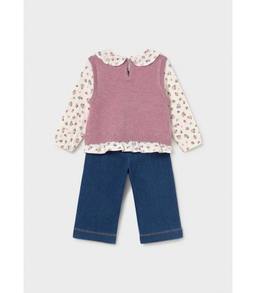 CONJUNTO PANTALON Y BLUSA CON CHALECO BEBE