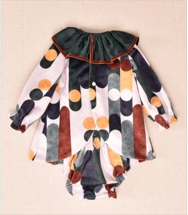 VESTIDO BEBE TERCIOPELO DOS PIEZAS MARCA JOSE VARON
