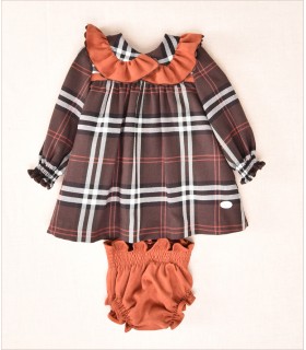 VESTIDO CUADROS BEBE DOS PIEZAS MARCA JOSE VARON