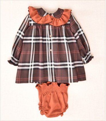 VESTIDO CUADROS BEBE DOS PIEZAS MARCA JOSE VARON