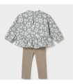 CONJUNTO BLUSA ESTAMPADA Y PANTALONES BEBE MARCA MAYORAL