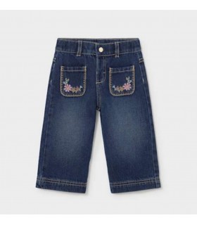 PANTALON VAQUERO BOLSILLOS BORDADO BEBE MARCA MAYORAL