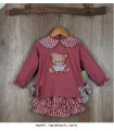 CONJUNTO SUDADERA ESTAMPADO OSO Y BRAGUITA VICHY  MARCA PIO PIO