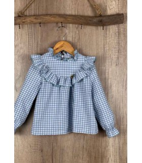 CAMISA NIÑA VICHY CUADRITOS MARCA MON PETIT BOMBON