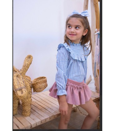 CAMISA NIÑA VICHY CUADRITOS MARCA MON PETIT BOMBON