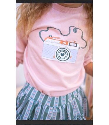 SUDADERA NIÑA SERIGRAFIA CAMARA MARCA MON PETIT BOMBON