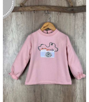 SUDADERA NIÑA SERIGRAFIA CAMARA MARCA MON PETIT BOMBON