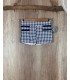 CONJUNTO NIÑA COMPUESTOS DOS PIEZAS CAMISA PISOS RAYAS BLANCAS Y SHORT PATA DE GALLOS MARCA MON PETIT BONBON