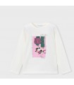 CAMISETA NIÑA MANGA LARGA SERIGRAFIA DELANTERA MARCA MAYORAL