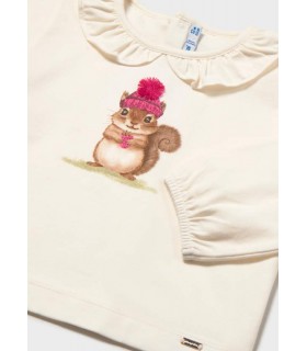 CAMISETA CUELLO VOLANTES BEBE MARCA MAYORAL
