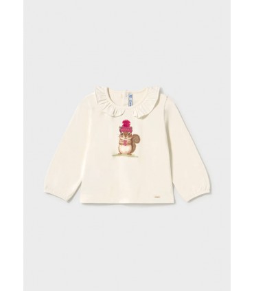 CAMISETA CUELLO VOLANTES BEBE MARCA MAYORAL