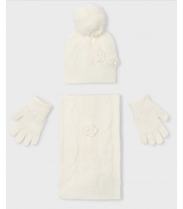 CONJUNTO 3 PIEZAS BUFANDA NIÑA MARCA MAYORAL