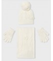 CONJUNTO 3 PIEZAS BUFANDA NIÑA MARCA MAYORAL