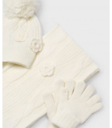 CONJUNTO 3 PIEZAS BUFANDA NIÑA MARCA MAYORAL