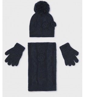 CONJUNTO 3 PIEZAS BUFANDA NIÑA MARCA MAYORAL