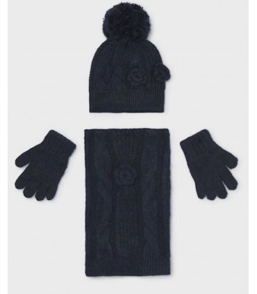 CONJUNTO 3 PIEZAS BUFANDA NIÑA MARCA MAYORAL