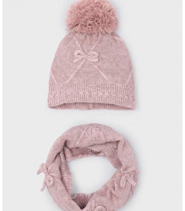 CONJUNTO GORRO Y BUFANDA CUELLO LAZOS NIÑA MARCA MAYORAL