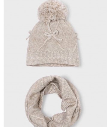 CONJUNTO GORRO Y BUFANDA CUELLO LAZOS NIÑA MARCA MAYORAL