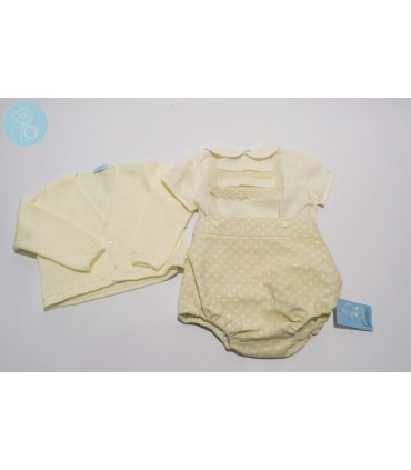 CONJUNTO BEBE PIQUE LABRADO C?RCULOS